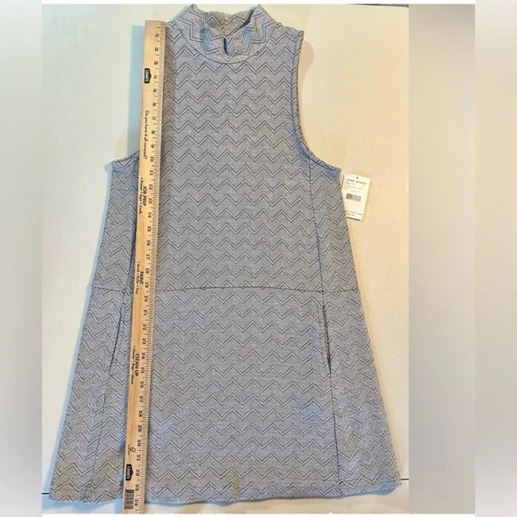 NWT Free People Large Twiggy Chevron Mini Dress Black & White with Pockets - Picture 5 of 9
